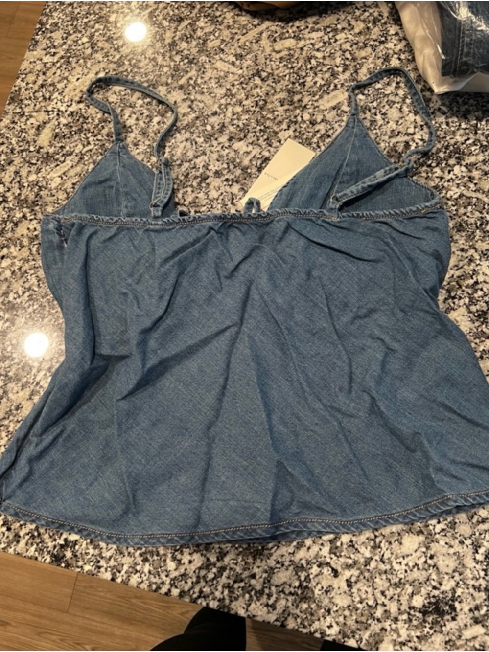 Abercrombie & Fitch Blue Denim Tie-Front Chambray Cami - Picture 5 of 5